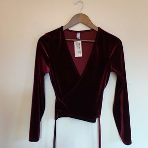 American Apparel Velvet Wrap Top